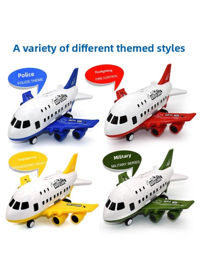 Super Large Storage Aircraft Toy Inertia Alloy Car Set Simulation Aircraft Model Transport Aircraft Boy Gift-Color:[color Box] Fire Red + 6 Fire Alloy Cars
