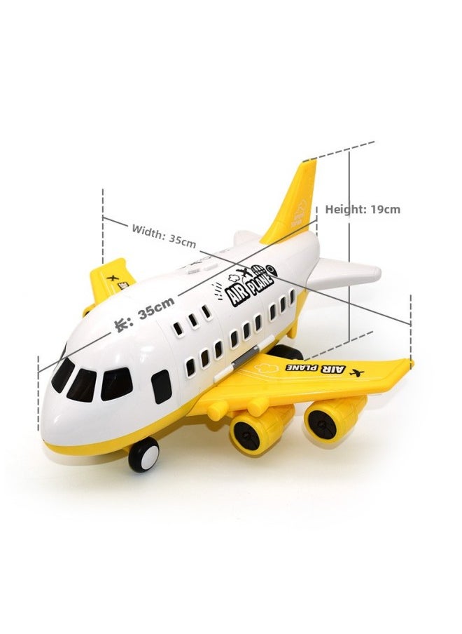 Super Large Storage Aircraft Toy Inertia Alloy Car Set Simulation Aircraft Model Transport Aircraft Boy Gift-Color:[color Box] Fire Red + 6 Fire Alloy Cars