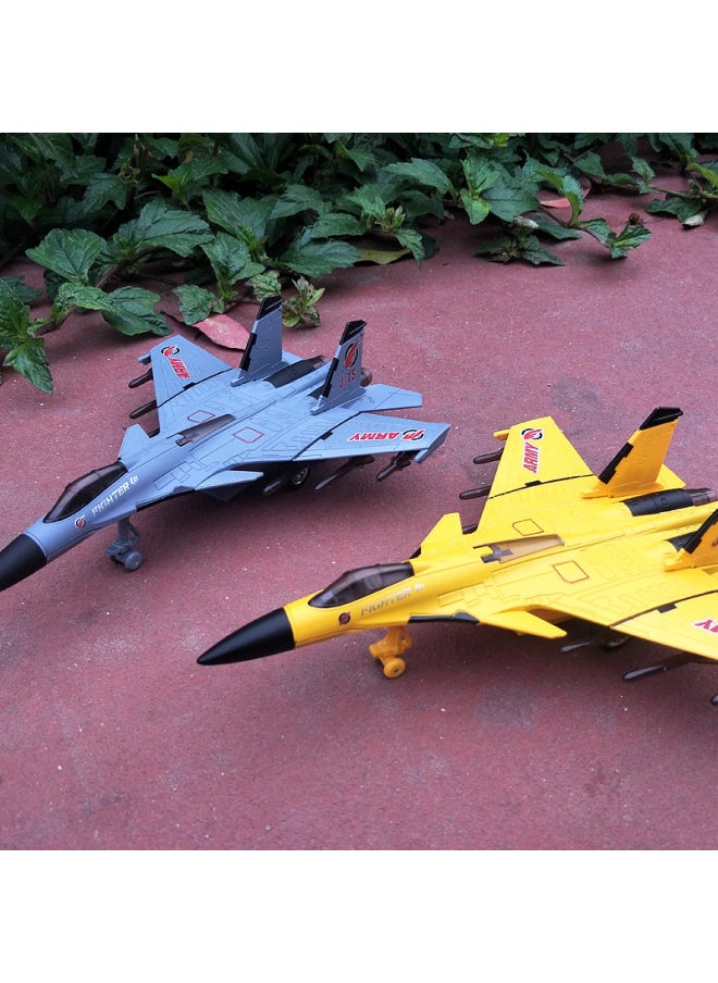J-15 Light Sound Space Shuttle Model Fighter J-20 Model Alloy Aircraft-Color:Yellow