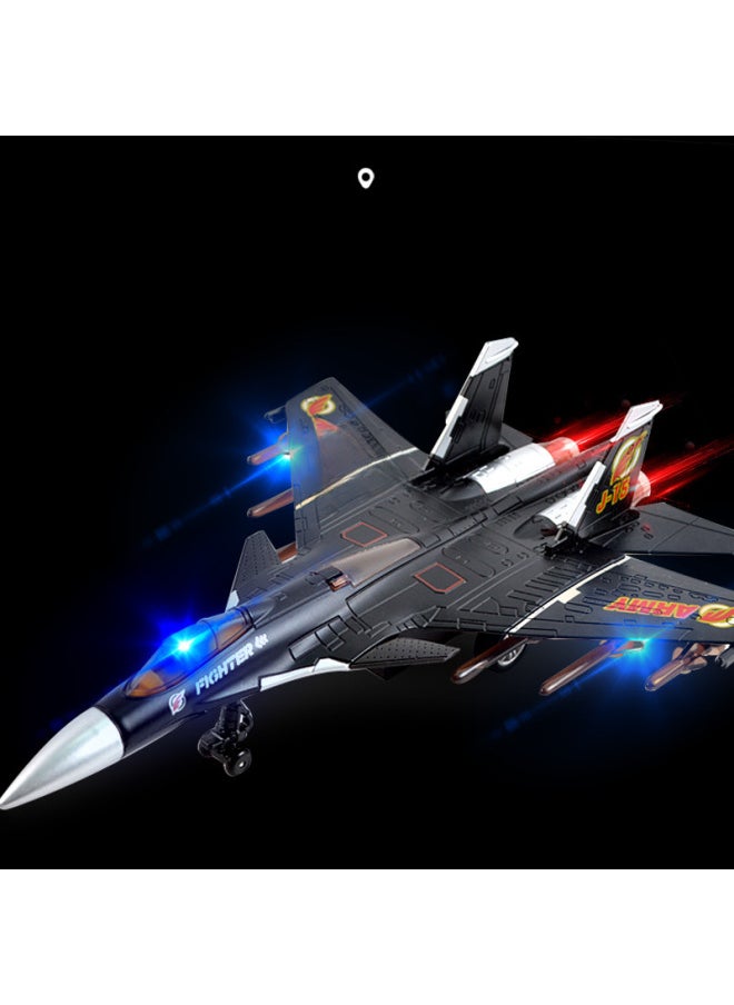 J-15 Light Sound Space Shuttle Model Fighter J-20 Model Alloy Aircraft-Color:Yellow