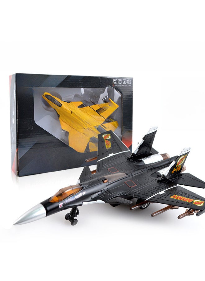 J-15 Light Sound Space Shuttle Model Fighter J-20 Model Alloy Aircraft-Color:Yellow