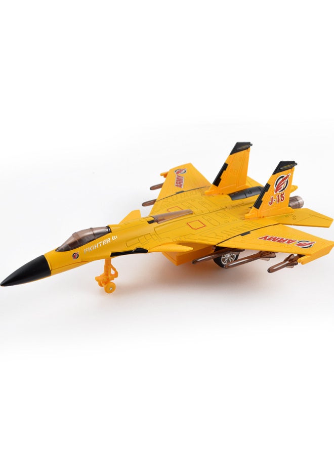 J-15 Light Sound Space Shuttle Model Fighter J-20 Model Alloy Aircraft-Color:Yellow