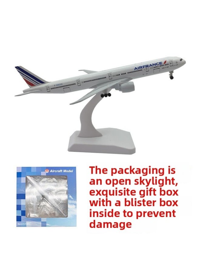 20cm Aircraft Model Alloy Solid Domestic And Foreign Major Aviation Boeing 737 Airbus 380 Ornaments Simulation Model-Color:20cm French 777