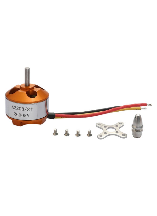 A2208 Brushless Motor Motor KV1100 KV1400 KV1800 KV2600 Model Aircraft Fixed Wing Four-axis-Color:KV1100 Single Motor