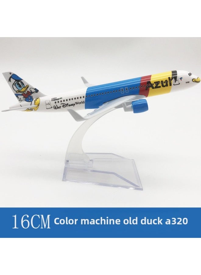 16cm Duck Aviation Alloy Aircraft Model A Generation Of Airbus 320 Manufacturers Sales.-Color:Green