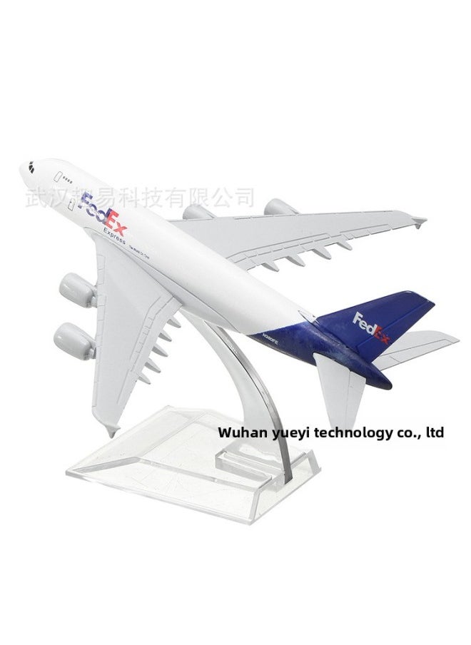 1:400 Civil Aviation Aircraft Model Alloy International Airbus Model Simulation Office Aircraft Model Ornaments-Color:A380 FedEx