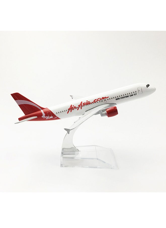 1:400 Civil Aviation Aircraft Model Alloy International Airbus Model Simulation Office Aircraft Model Ornaments-Color:Asia White AirAsia Airbus A320