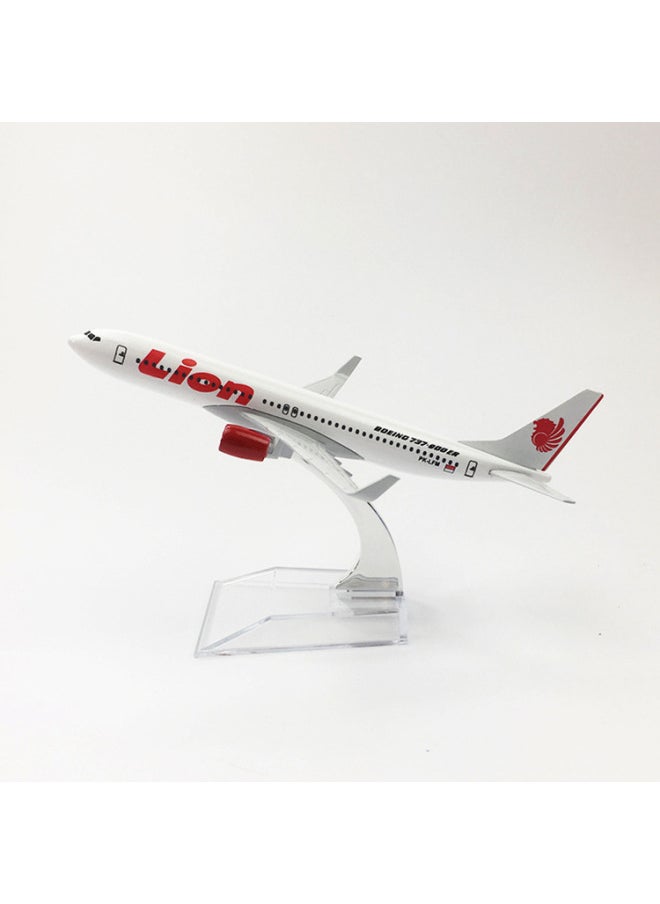 1:400 Civil Aviation Aircraft Model Alloy International Airbus Model Simulation Office Aircraft Model Ornaments-Color:Lion Air Boeing Boeing 737