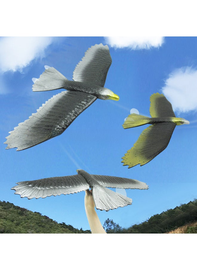 Product EPP Foam Hand-throwing Aircraft Hand-throwing Eagle Glider DIY Aviation Model Children's Toy 2 Pieces-Color:57cm Flying Eagle Hand Throwing Aircraft Gold + Silver 2 Zhuang (119g)