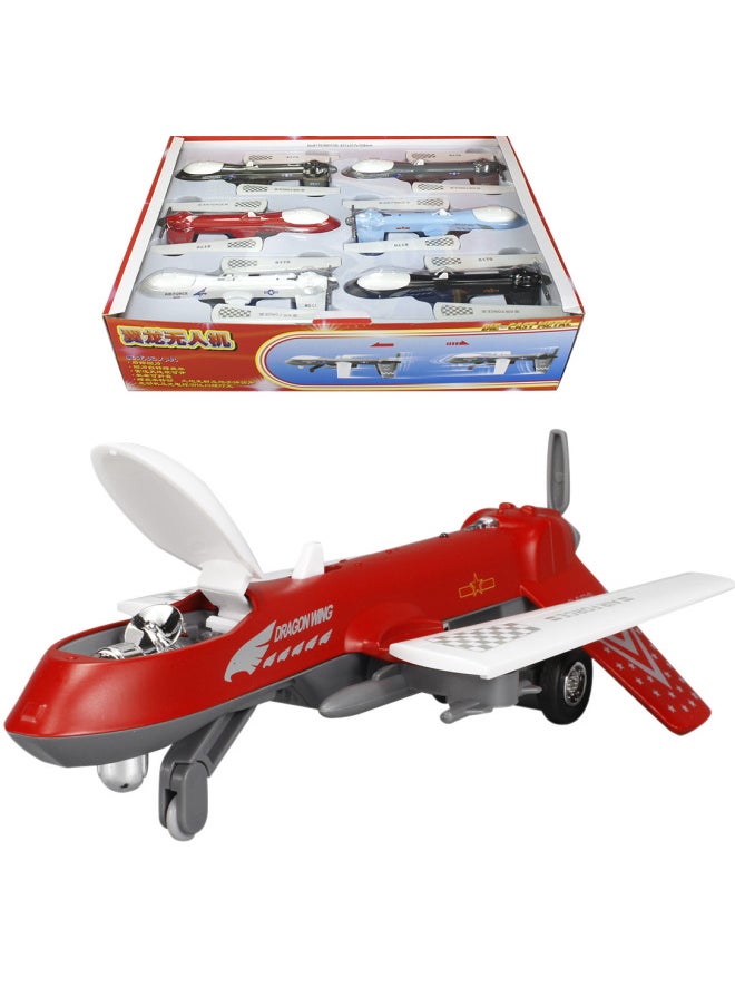 [Bulk] Tiyado Sound And Light Pull Back Pterosaurus UAV Alloy Material Children's Toy Model Aircraft 8170-Color:Black