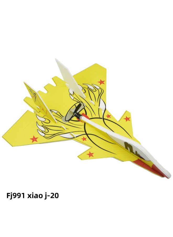 Direct Student Research Aircraft To Learn Outdoor Electric Free Aircraft DIY Rubber Swing Machine Model-Color:Xiao J-20 (cy-914)