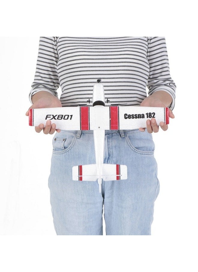 Fx801 Sesna Remote Control Airplane Fixed Wing Model Foam Glider Children's Toy Sailplane Easy To Assemble Durable Outdoor Play-Color:2 No. 5 Dry Batteries