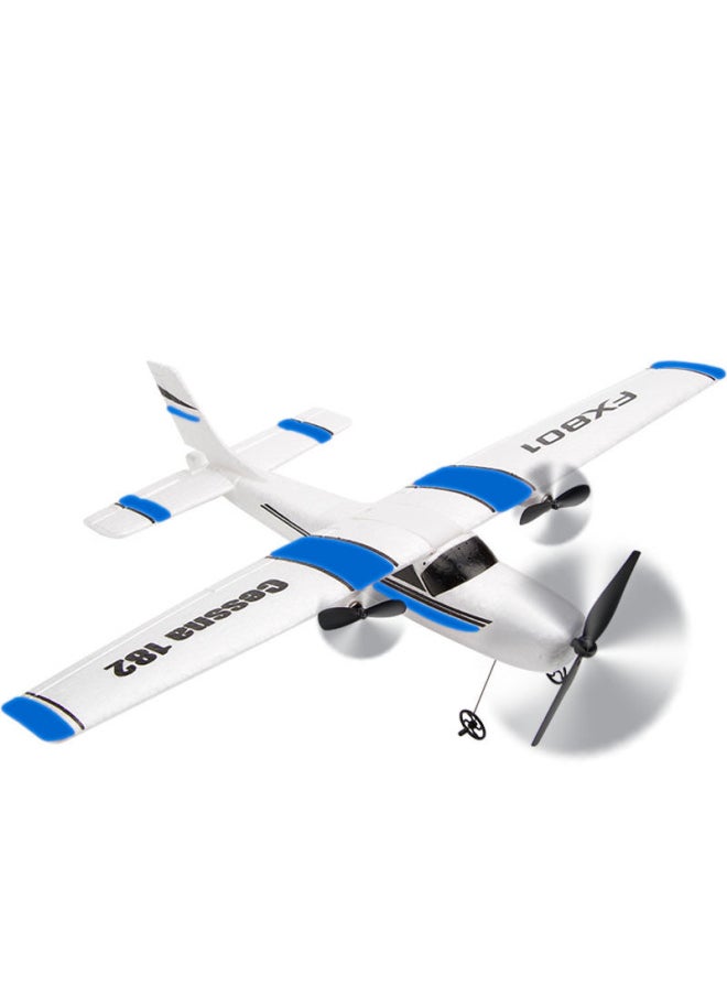 Fx801 Sesna Remote Control Airplane Fixed Wing Model Foam Glider Children's Toy Sailplane Easy To Assemble Durable Outdoor Play-Color:2 No. 5 Dry Batteries