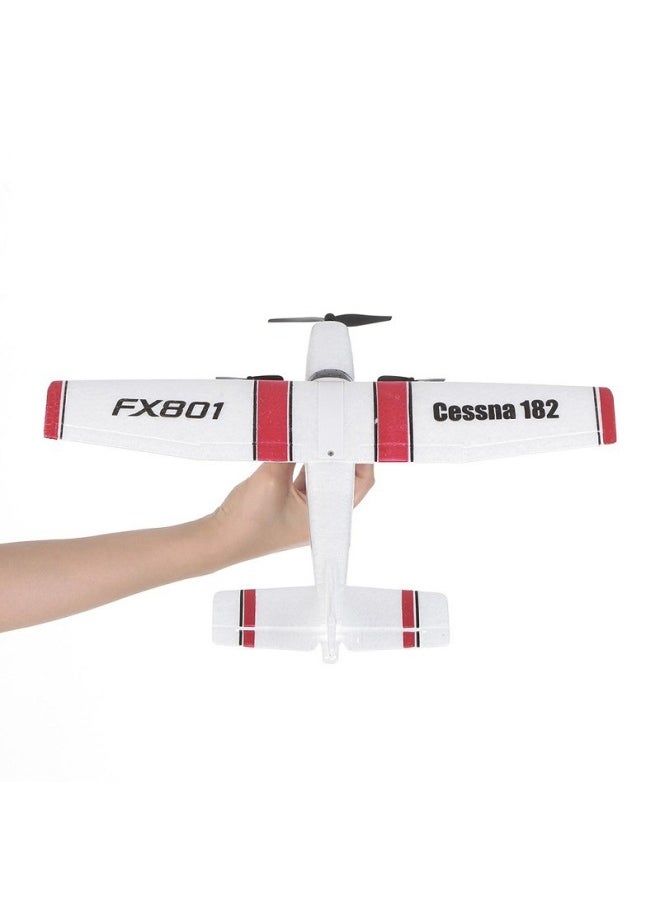 Fx801 Sesna Remote Control Airplane Fixed Wing Model Foam Glider Children's Toy Sailplane Easy To Assemble Durable Outdoor Play-Color:2 No. 5 Dry Batteries
