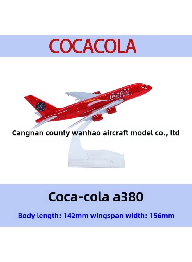 Special 15 Yuan A380 Aircraft Model 16cm Original Model UAE Malaysia Airlines KT Powder Gift Collection Alloy Simulation-Color:A380 Korean Korean