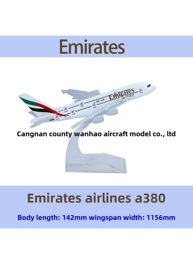 Special 15 Yuan A380 Aircraft Model 16cm Original Model UAE Malaysia Airlines KT Powder Gift Collection Alloy Simulation-Color:A380 Korean Korean