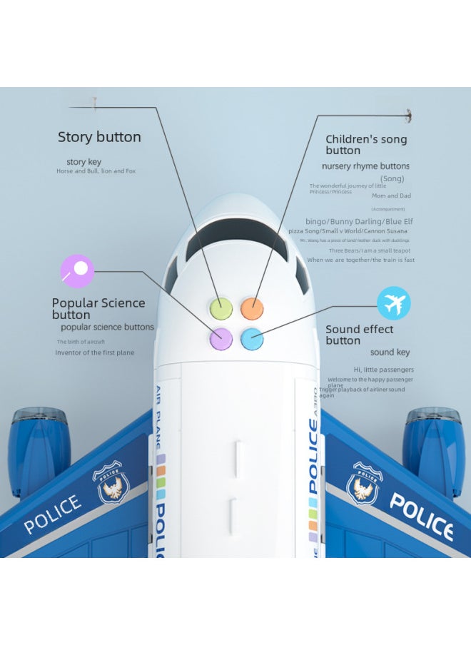 Children's Toy Storage Airplane Small Boys Police Firefighter Educational Foldable Multi-functional Vehicle Hot Sale-Color:Storage Crane Aircraft (Engineering Color Box)