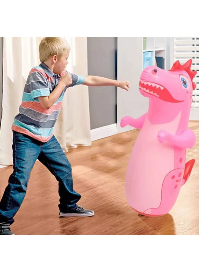 Manufacturers Supply Inflatable Dinosaur Tumbler Children's PVC Inflatable Toys Dinosaur Stall Toys Pushing Gifts-Color: Pink Dinosaur-Specifications:+foot Pump + Repair Patch