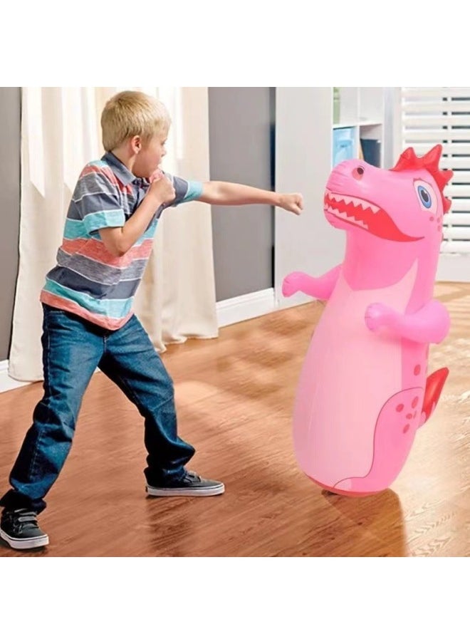 Manufacturers Supply Inflatable Dinosaur Tumbler Children's PVC Inflatable Toys Dinosaur Stall Toys Pushing Gifts-Color: Pink Dinosaur-Specifications:+foot Pump + Repair Patch