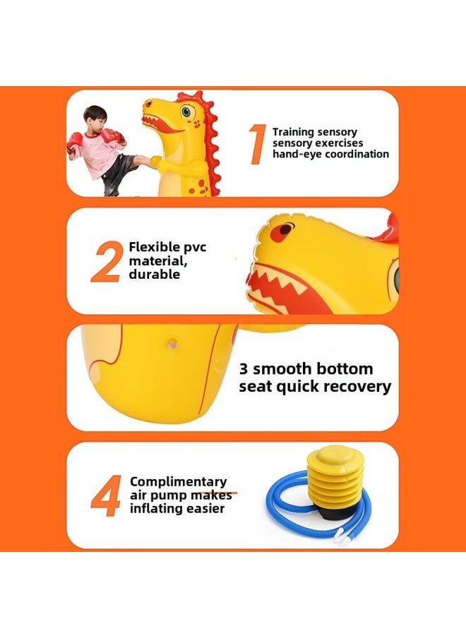 Dinosaur Inflatable Tumbler Doll Large Size Kids Kids Baby Boxing Workout Inflatable Gift-Color:#▊▉Fawn Tumbler/free Pump㏇%