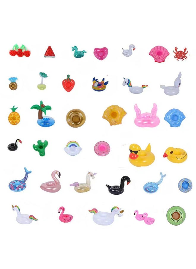 Inflatable Flamingo Donut Lemon Watermelon Pineapple Crab Love Cup Holder Inflatable Water Coaster-Color:Rabbit-Specifications:Inflatable Cup Holder