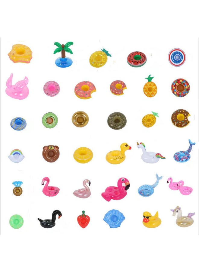 Inflatable Flamingo Donut Lemon Watermelon Pineapple Crab Love Cup Holder Inflatable Water Coaster-Color:Rabbit-Specifications:Inflatable Cup Holder
