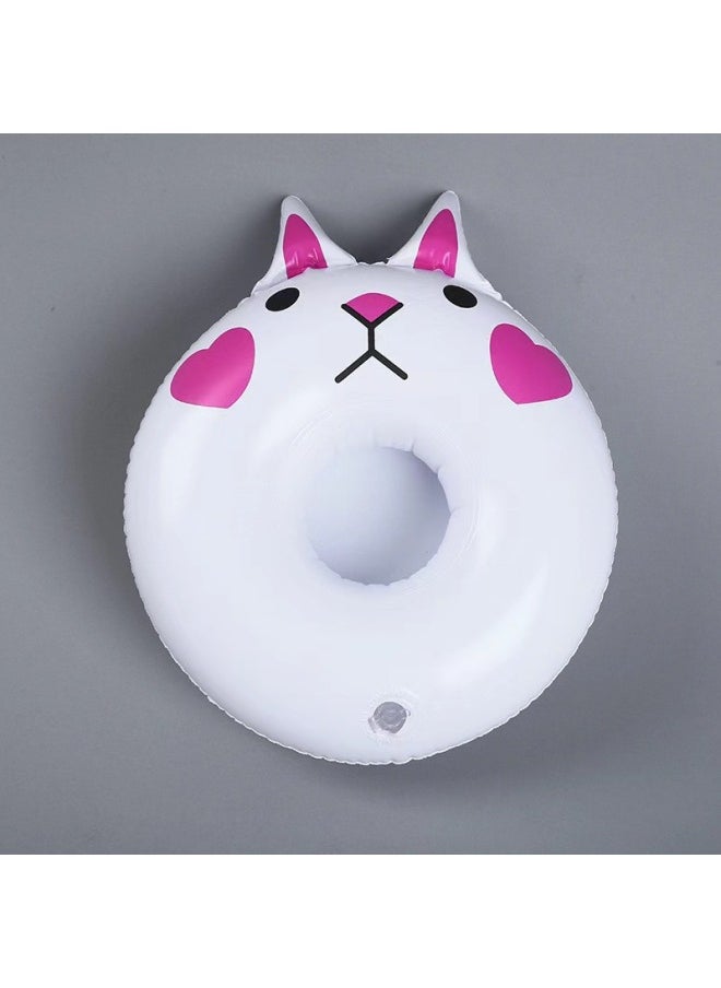 Inflatable Flamingo Donut Lemon Watermelon Pineapple Crab Love Cup Holder Inflatable Water Coaster-Color:Rabbit-Specifications:Inflatable Cup Holder