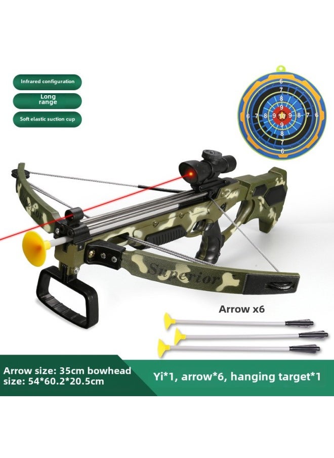 Children's Bow And Arrow Toy Introduction Archery Shooting Toy Soft Glue Sucker Arrow With Target Leisure Entertainment Model-Color:418A Camouflage Crossbow 6 Arrow Hanging Target