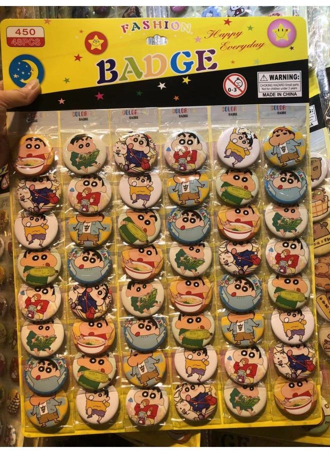 Creative Cartoon 4.5cm Badge Backpack DIY Cute Tinplate Brooch Accessories Pencil Bag Clothing Bag Decoration Batch-Specifications:Xiaoxin
