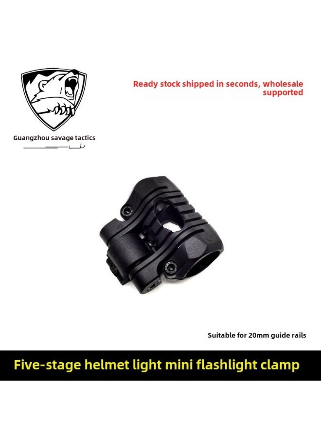 25mm Five-gear Flashlight Clip Fishbone Clamp Rail Helmet Flashlight Bracket Fishbone Electric Collet-Color:Sand OT0424
