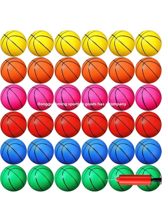 Popular Children's Toy Basketball PVC Inflatable Elastic Ball 16/18CM Multi-color Optional Elastic Ball-Color:Basketball Powder-Specifications:18CM