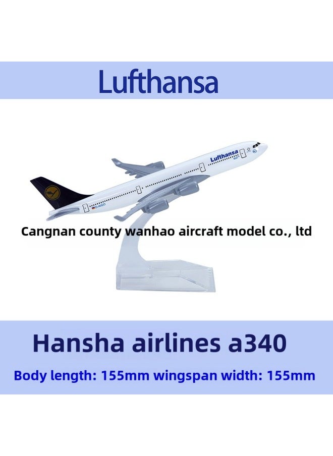 Stall 15 Yuan A340 Aircraft Model Asian Red Lufthansa UAE Metal Solid Gift Collection Simulation 16cm-Color:A340 Lufthansa Lufthansa