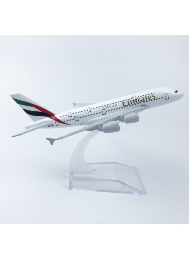 16CM Alloy Plane Model UAE 380 Static Plane Model Collectibles Souvenirs Welcome-Color:fluorescent Yellow