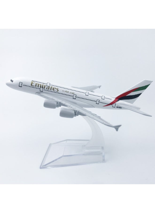 16CM Alloy Plane Model UAE 380 Static Plane Model Collectibles Souvenirs Welcome-Color:fluorescent Yellow