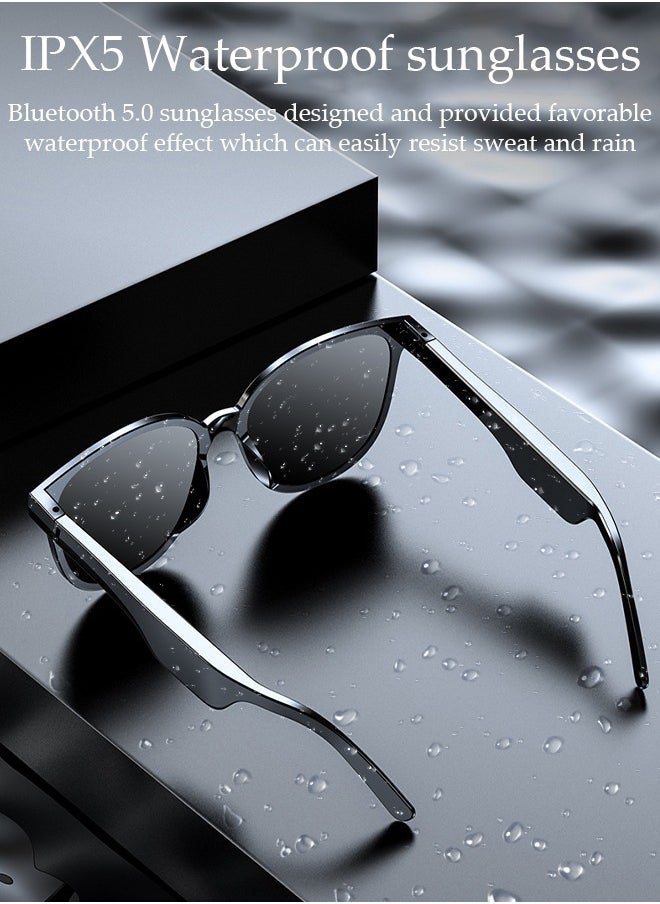 Smart Glasses,Bluetooth 5.0 Sunglasses Wireless Bluetooth Headset Waterproof Compatible with Smart Phones Easy to Make Phone Calls and Listen to Music Polarized Lenses