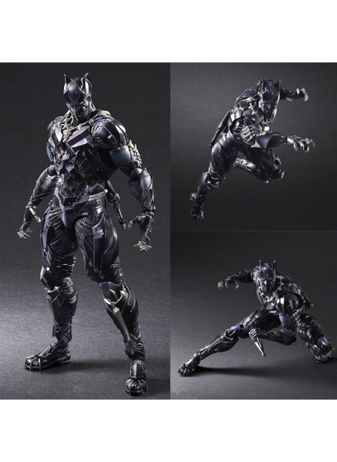 Spider-Man Iron Man Deadpool Batman Captain America Venom Model Reformed The Avengers-Color:Black Panther 27cm