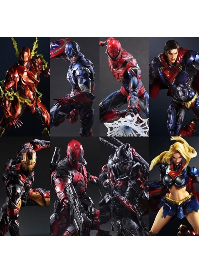 Spider-Man Iron Man Deadpool Batman Captain America Venom Model Reformed The Avengers-Color:Black Panther 27cm