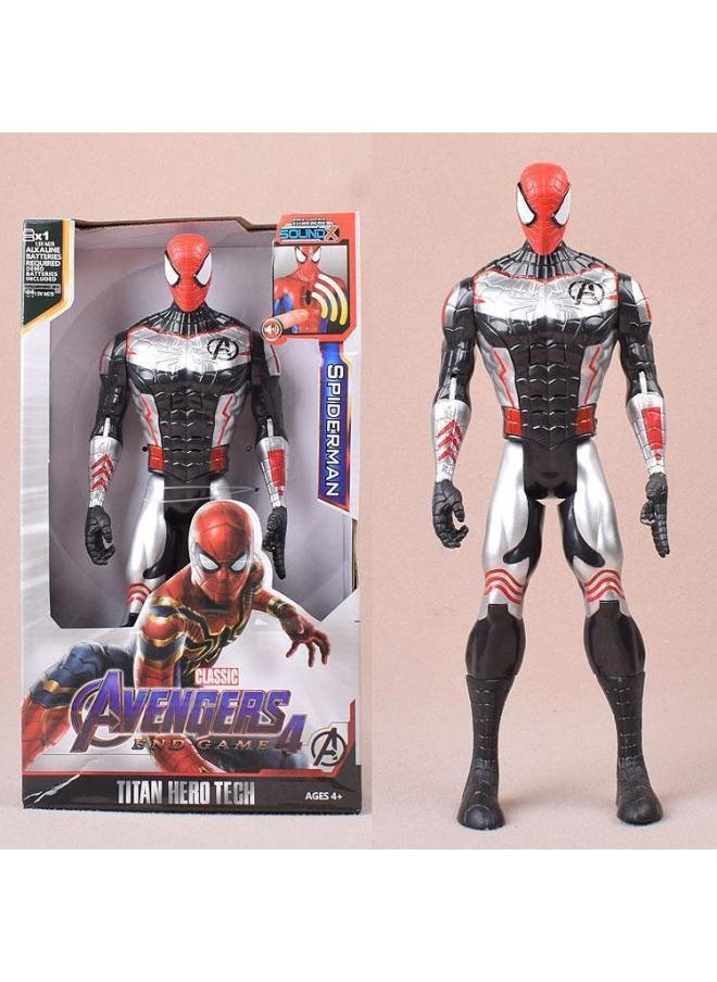 Sound And Light Version Of The Avengers League Movable Iron Man Hulk Captain America Hand Doll Ornaments Model Toy-Color:A Spider-man (quantum Server Version)