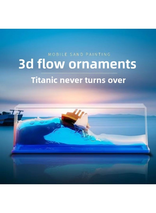 [Direct Supply] Cruise Ship Fluid Drift Bottle Titanic Desktop Decoration Decoration Birthday Gift-Color:Titan