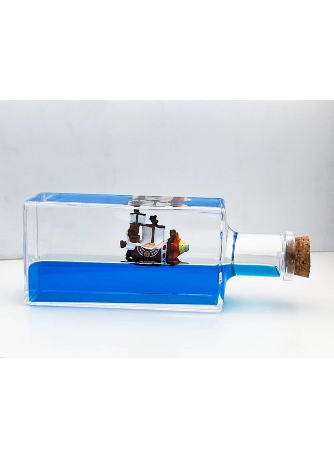 [Direct Supply] Cruise Ship Fluid Drift Bottle Titanic Desktop Decoration Decoration Birthday Gift-Color:Drifting Boat Sunshine Thousands Of Miles