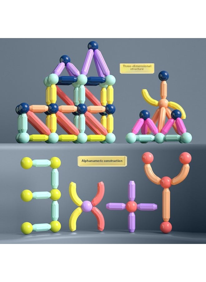 Variety Magnetic Rod Building Blocks Suit Children's Exotic Diy Steam Disinfection Strong Magnetic Ball Puzzle Magnet Toy-Specifications:Large Size 160 Pieces