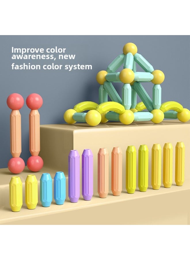 Variety Magnetic Rod Building Blocks Suit Children's Exotic Diy Steam Disinfection Strong Magnetic Ball Puzzle Magnet Toy-Specifications:Large Size 160 Pieces