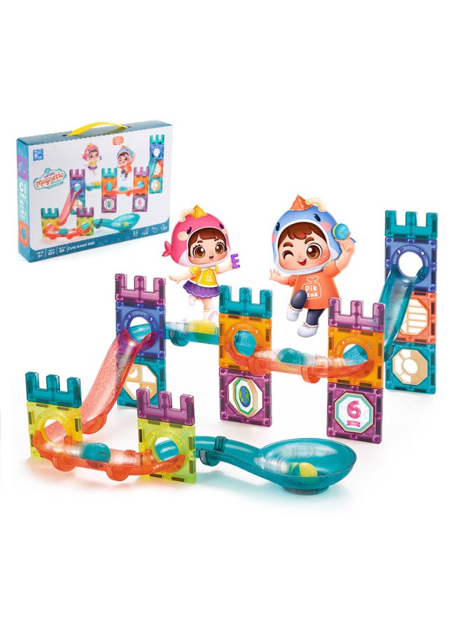 Original Direct Selling Children's Educational Toys 54PCs Magnetic Piece Building Blocks DIY Variable Magnetic Ball Track Set-Color:CJ-2001 -54 Magnetic Track Building Blocks 613.2G-Specifications:613.2g
