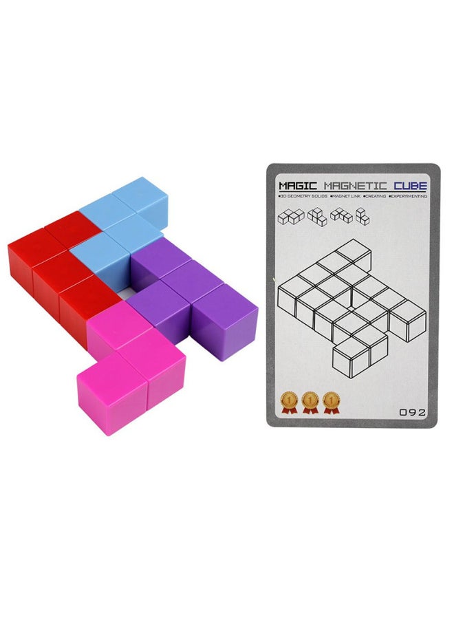 Yongjun Magnetic Building Blocks Soma Cube Rubik's Cube Puzzle Children's Educational Early Education Fun Toys Generation-Color:Solid Color-Specifications:60*60*60MM