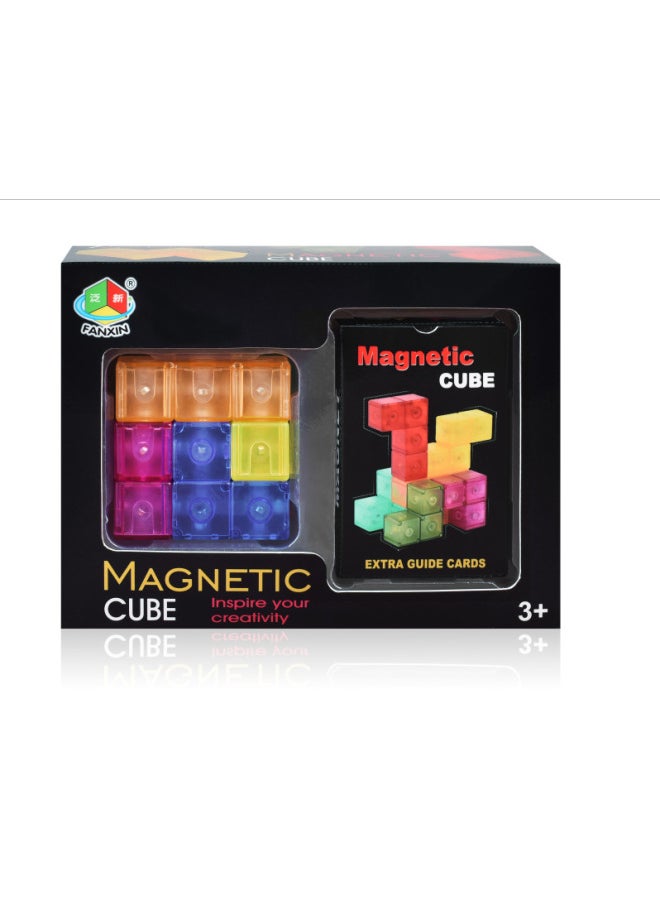 Yongjun Magnetic Building Blocks Soma Cube Rubik's Cube Puzzle Children's Educational Early Education Fun Toys Generation-Color:Pan Magnetic Building Blocks-Specifications:60*60*60MM