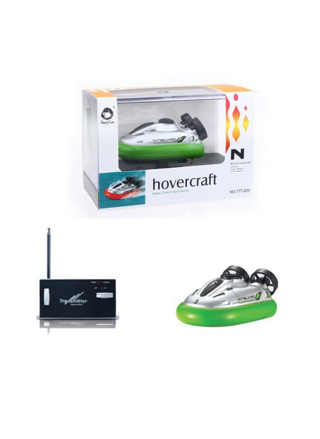 Hot Sale Mini Remote Control Hovercraft 2.4G Speedboat Motorboat Children Summer Water Play Bathroom Toy Cruise Ship Model-Color:Remote Control Air Cushion Boat-green (not 2.4G)
