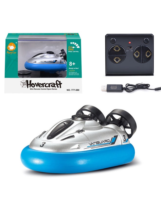 Hot Sale Mini Remote Control Hovercraft 2.4G Speedboat Motorboat Children Summer Water Play Bathroom Toy Cruise Ship Model-Color:Remote Control Air Cushion Boat-green (not 2.4G)