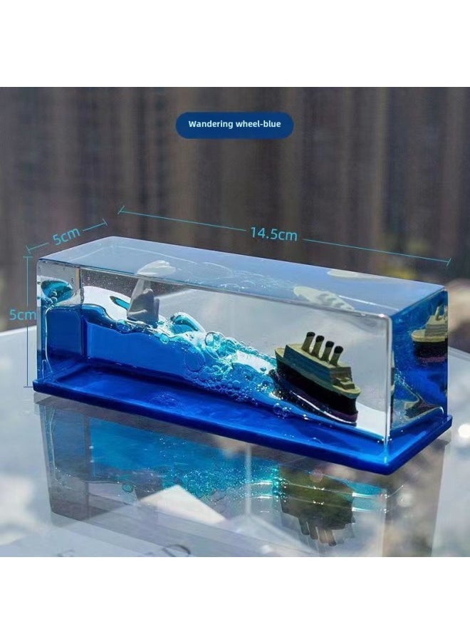 Cyber Celebrated Cruise Boat Fluid Drifting Bottle Titanic Desktop Decorative Ornament Gift Birthday Gift For Generation-color:black Pearl Pirate Ship
