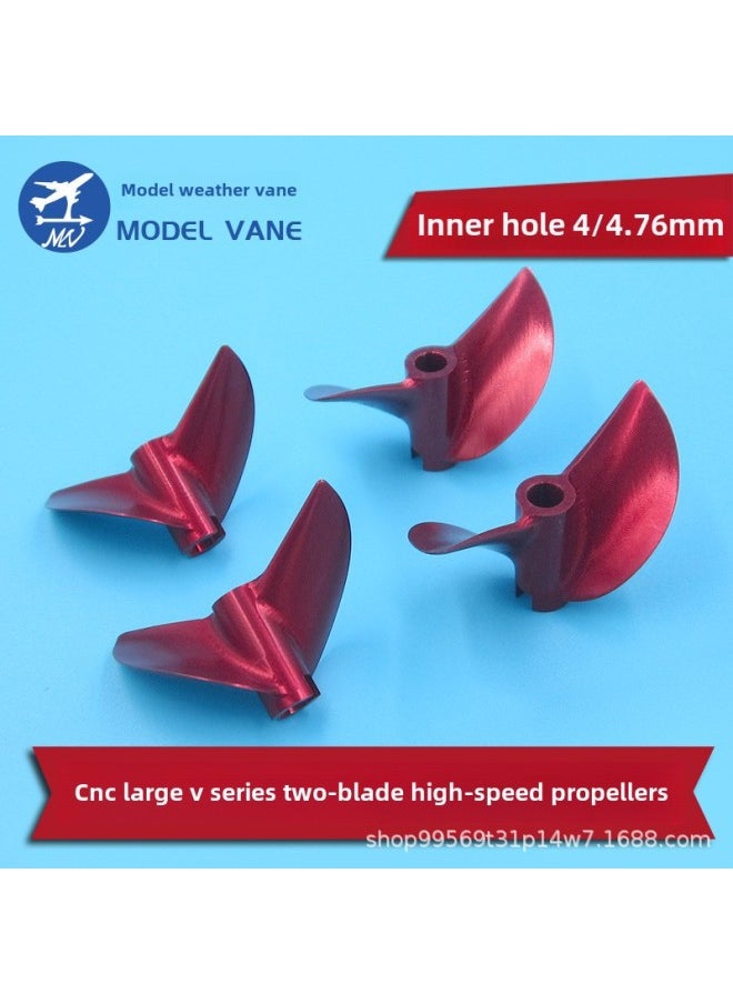1.9 Pitch Large V Bayonet High Speed Propeller Cnc Aluminum Alloy 45mm Racing Electric Shrimp Cat Aperture 4.76-Color:4.76 Inner Diameter/44mm Outer Diameter/positive Paddle