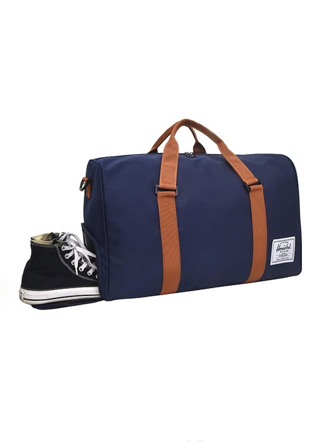 Zipper Closure Duffel Bag 48x30x24 Centimeter Blue/Brown